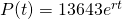 P(t)=13643e^{rt}